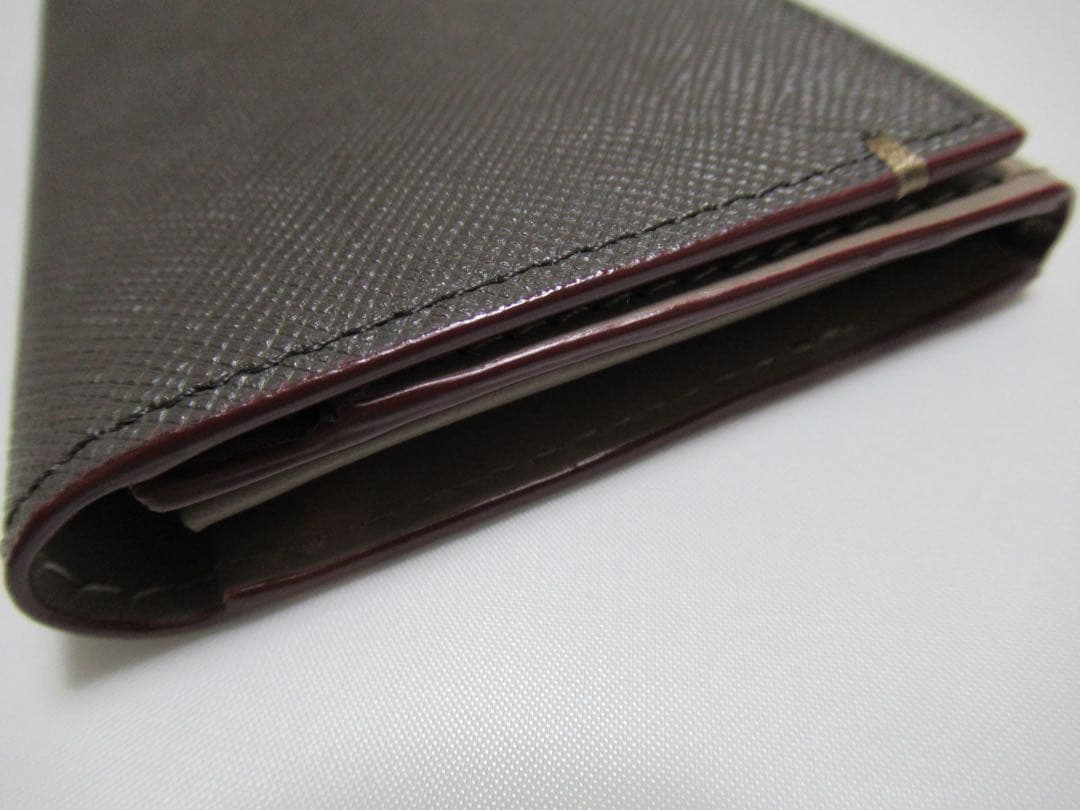 ポールスミス 新品！カラーエッジ牛革名刺入れ カードケース グレー