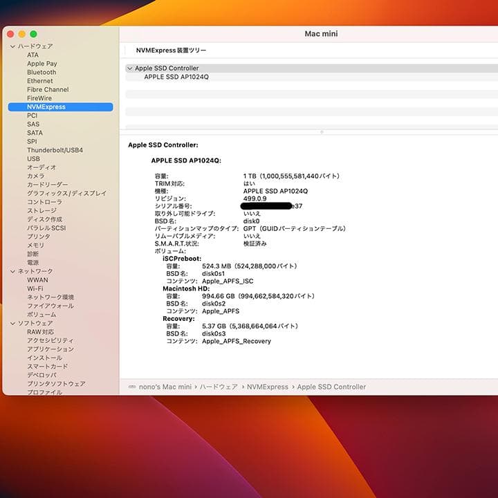 ミニPC Apple M1 Macmini RAM16GB