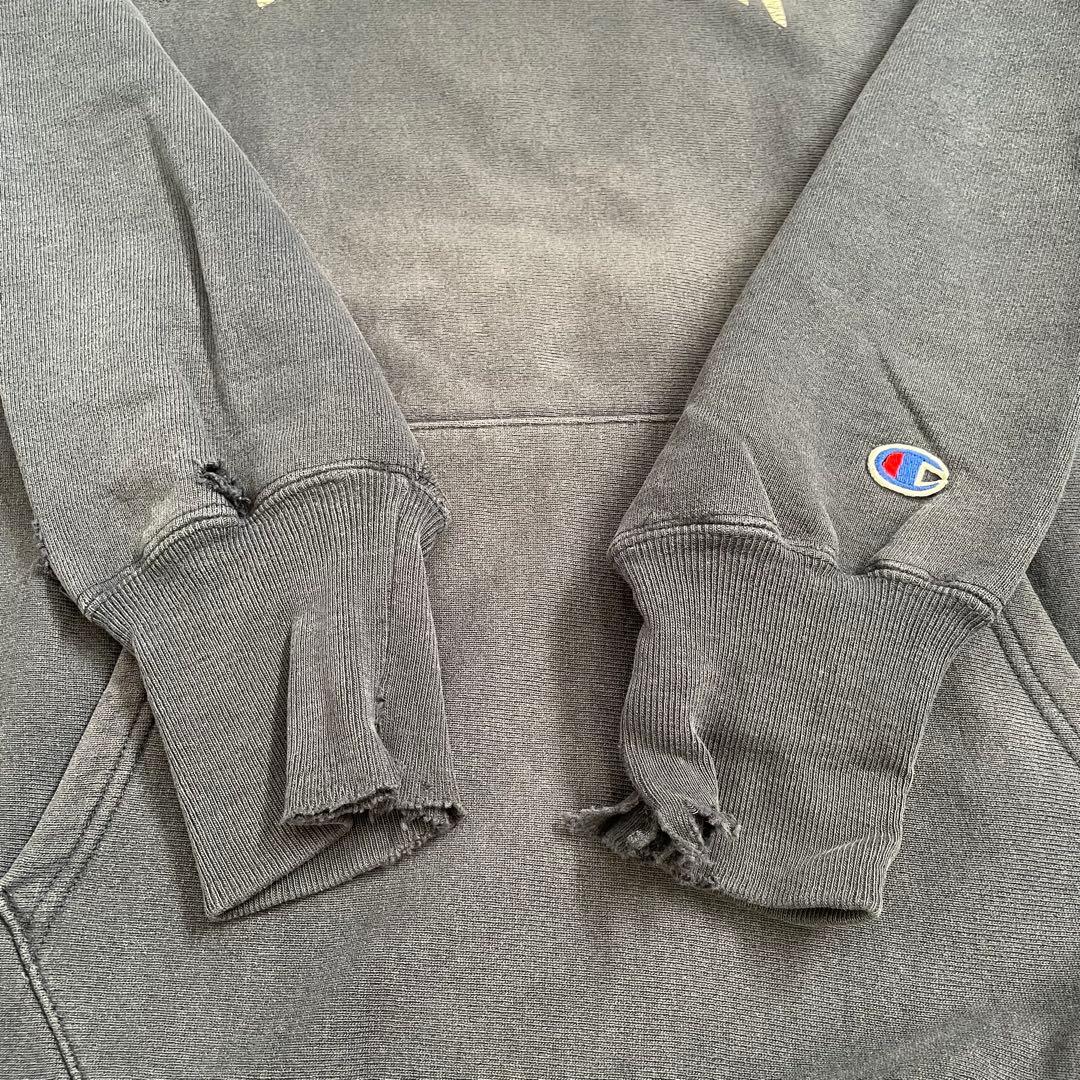 【雰囲気ネイビー！】チャンピオン　リバースウィーブ　フーディ　パーカー　紺　刺繍