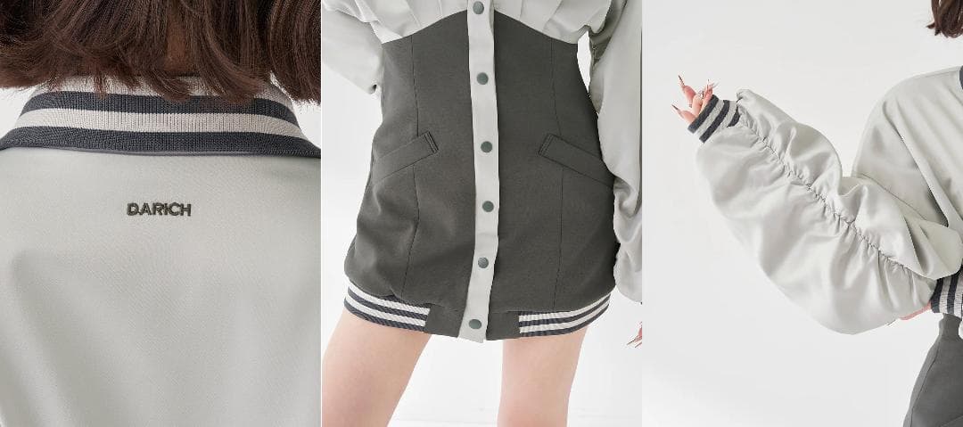 ダーリッチ darich ドルマンスリムスカジャンミニワンピース C-GRY F