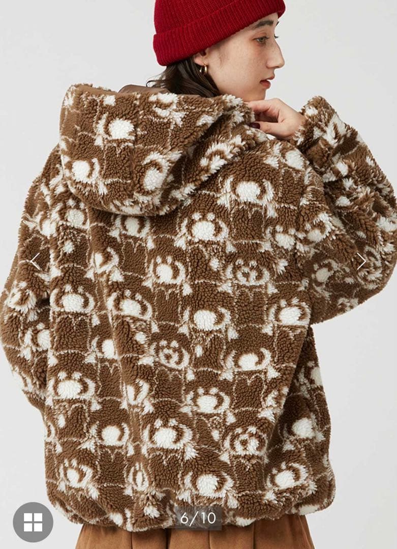 イカク　IKAKU グラニフ　防風加工　アウター　ジャカードボアジップパーカー