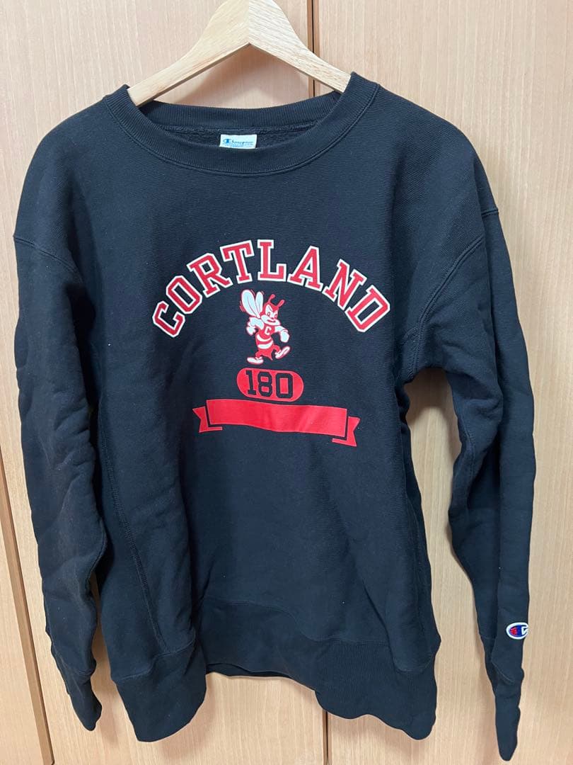 Champion スウェット L ブラックリバースウィーブ