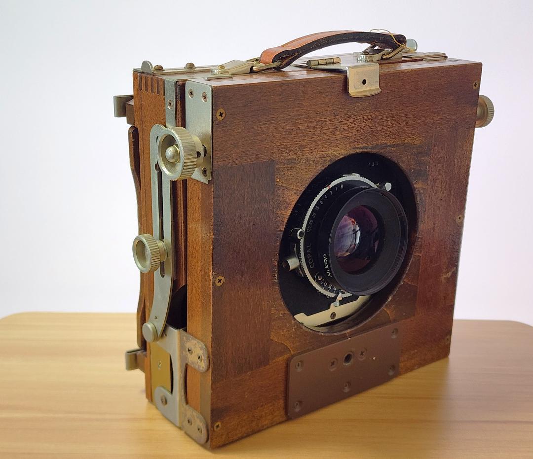長岡4x5木製カメラ＋Nikkor-W 135mm F5.6＋フィルムホルダー