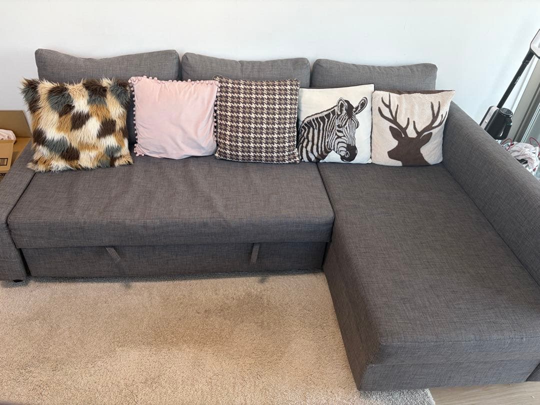 引き取り限定　IKEA フリーヘーテンソファベッド　おまけ付き