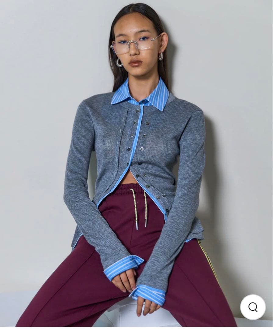 メゾンスペシャル 2way Shirt Knit Docking Tops