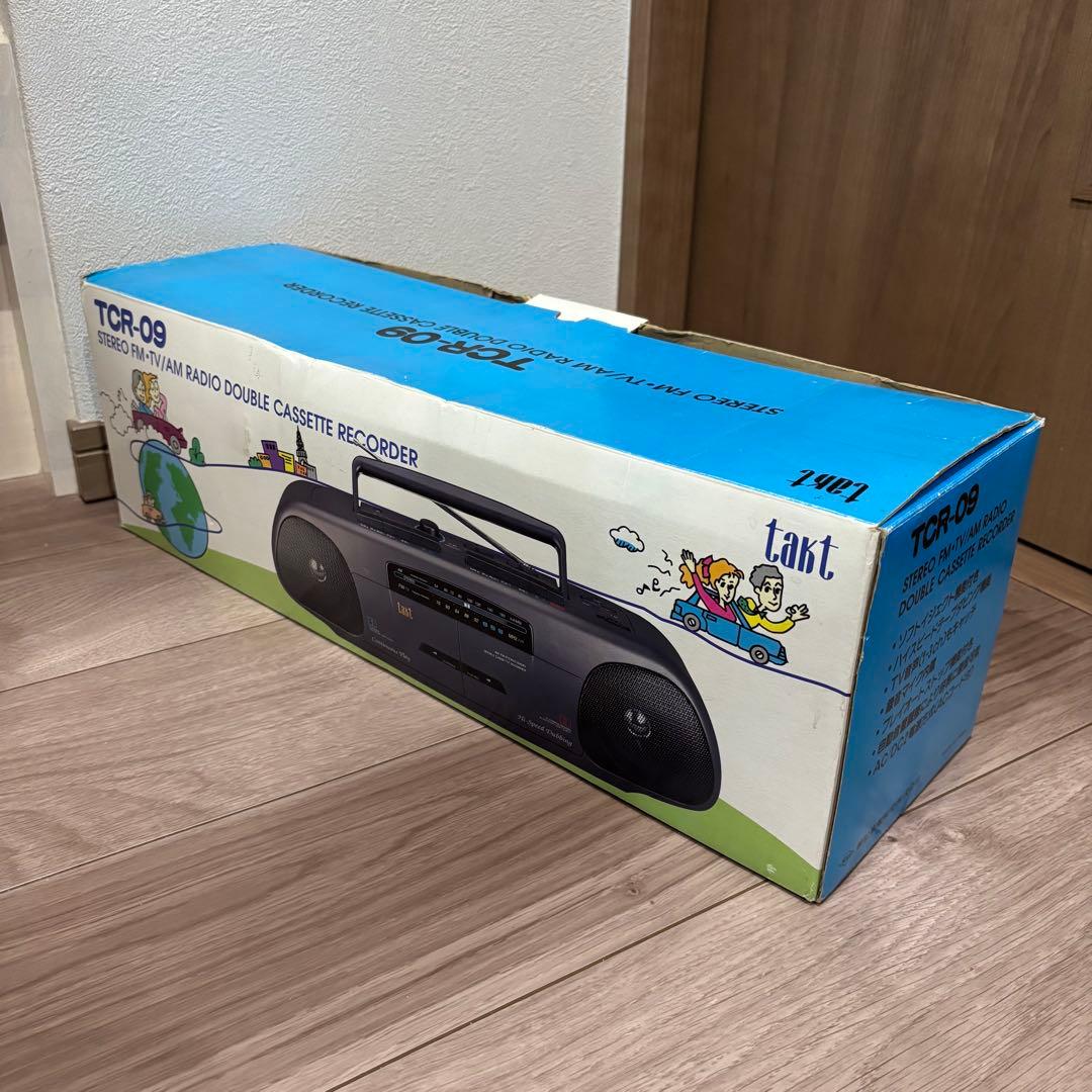 希少 美品✨　TCR-09 ステレオ FM/TV/AM ダブルカセットレコーダー