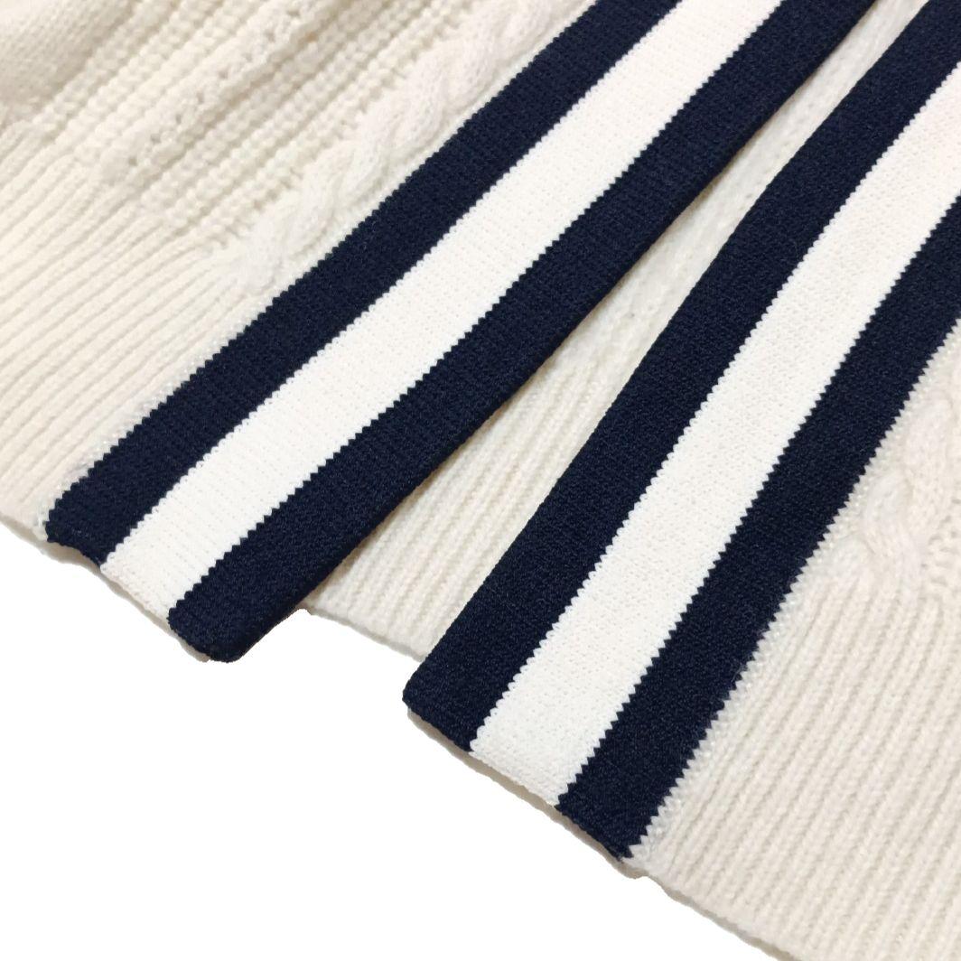 サンドロ　ウールパンチングロゴカーディガン 　金ボタン　ニット　バイカラー