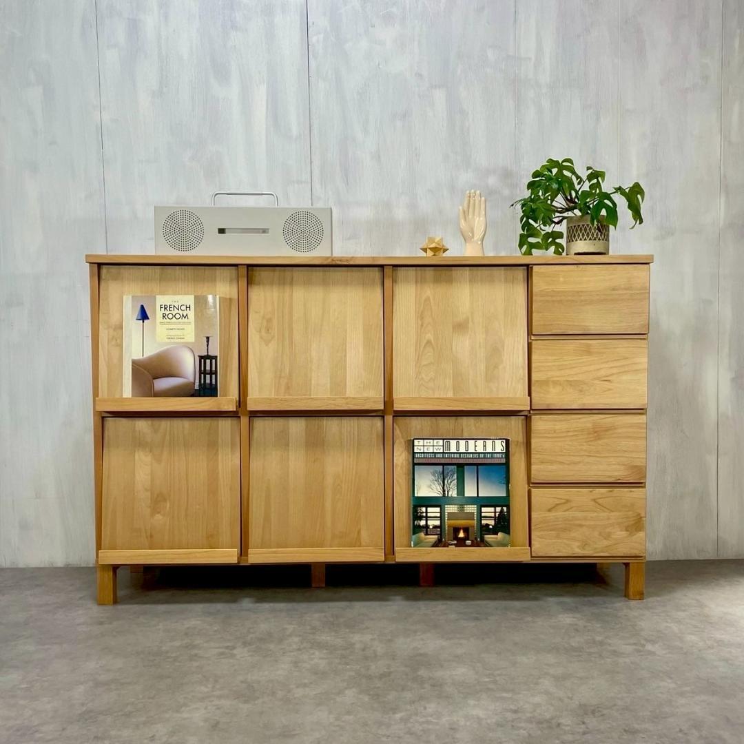 高野木工 レッチェ マガジンラック ホワイトオーク キャビネット ナチュラル