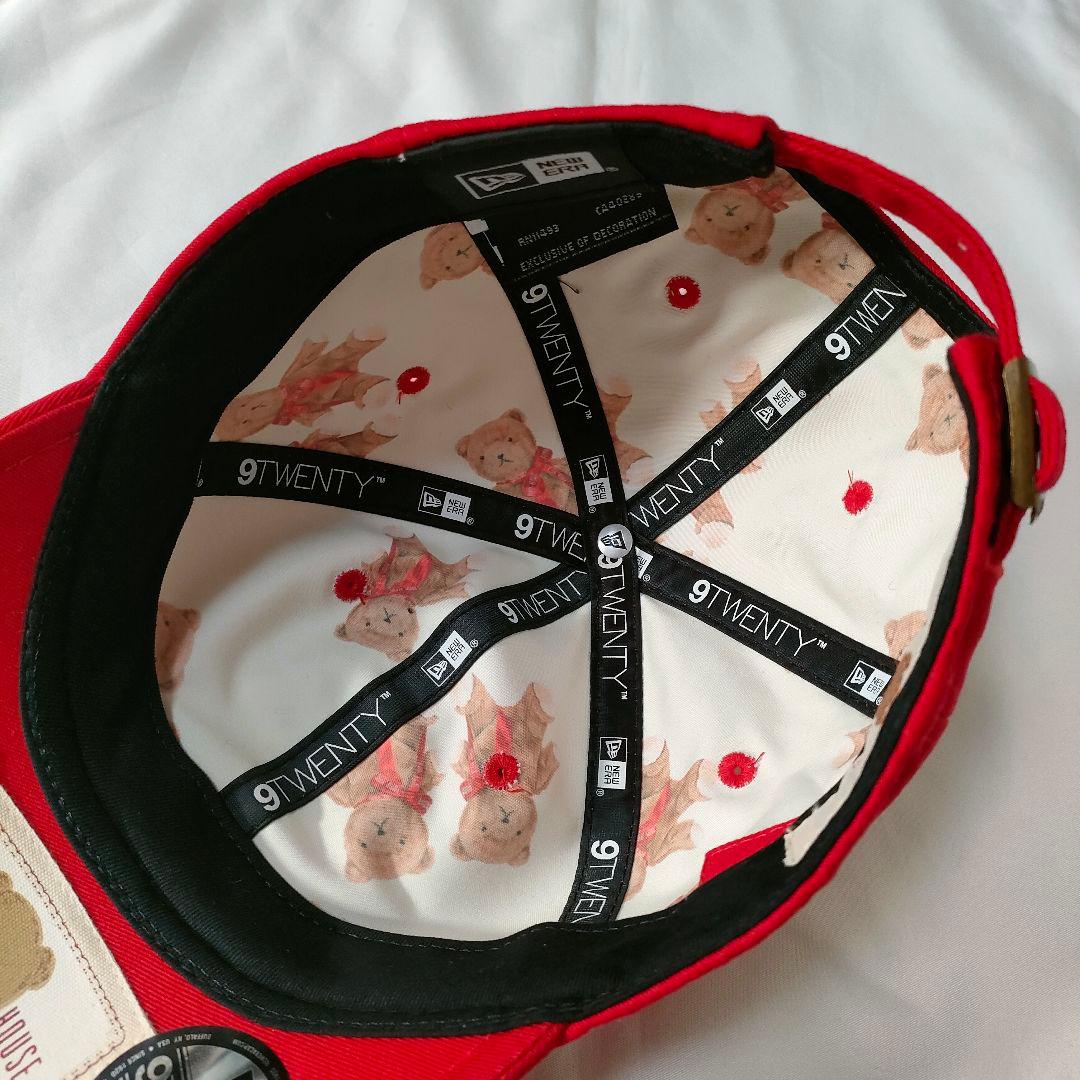 希少 ピンクハウス×ニューエラ 920 テディベア 刺繍 パッチ 赤