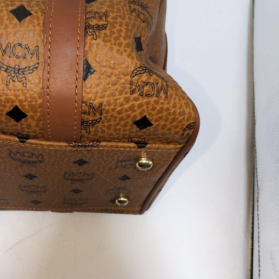 MCM エムシーエム ミニボストンバッグ ヴィセトス柄 レザー プレート