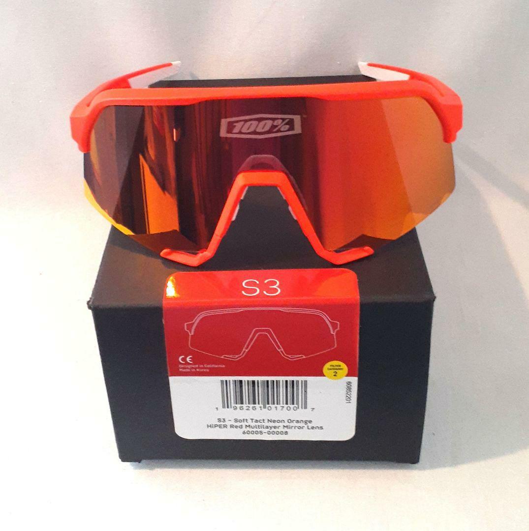 最新版 100% S3 ネオンオレンジ ワンハンドレッド サングラス