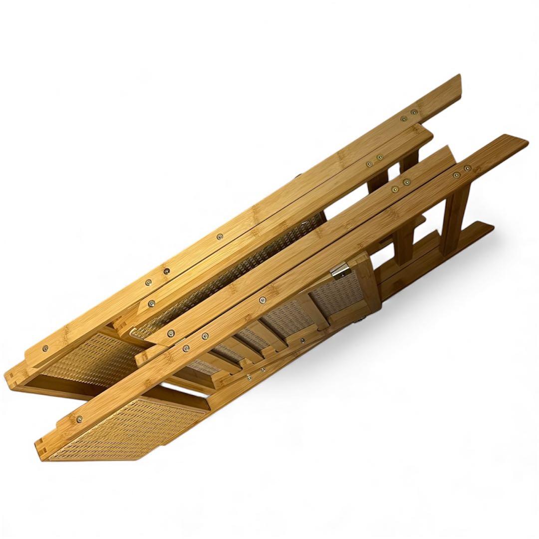 ラタン ダイニングチェア 2脚セット 北欧風 韓国風 折り畳み 座椅子