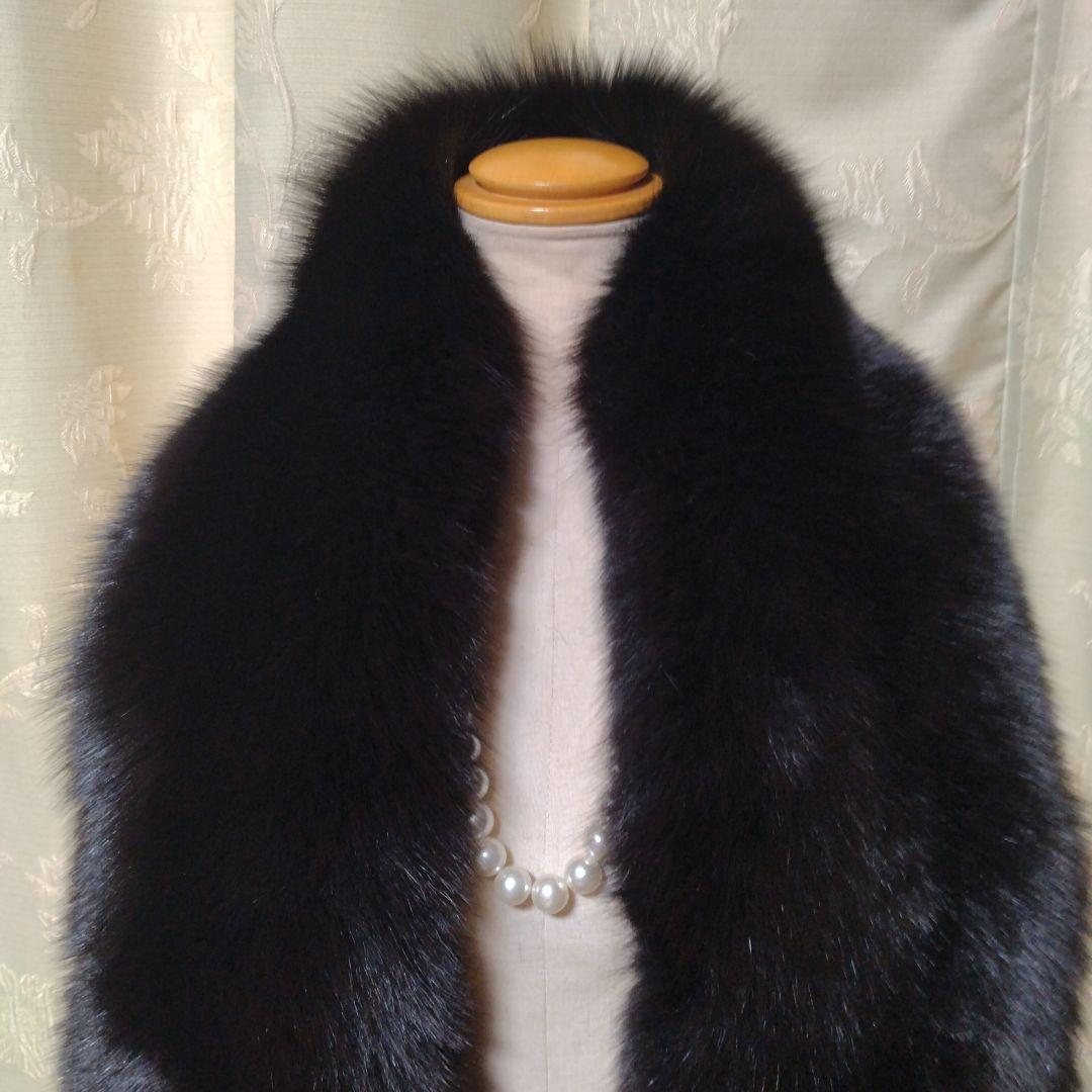 新品未使用✩ボリューム有✩ブルーフォックス✩ファーマフラー✩留め具有✩全面ファー