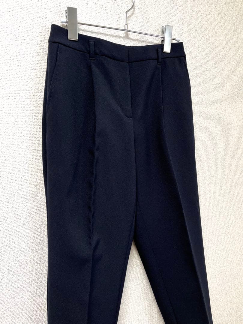 プラステ　セットアップ　スーツ　レディース　ネイビー　ノーカラー 卒業式