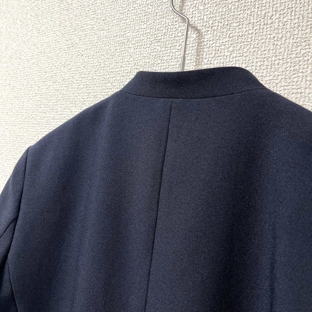 プラステ　セットアップ　スーツ　レディース　ネイビー　ノーカラー 卒業式