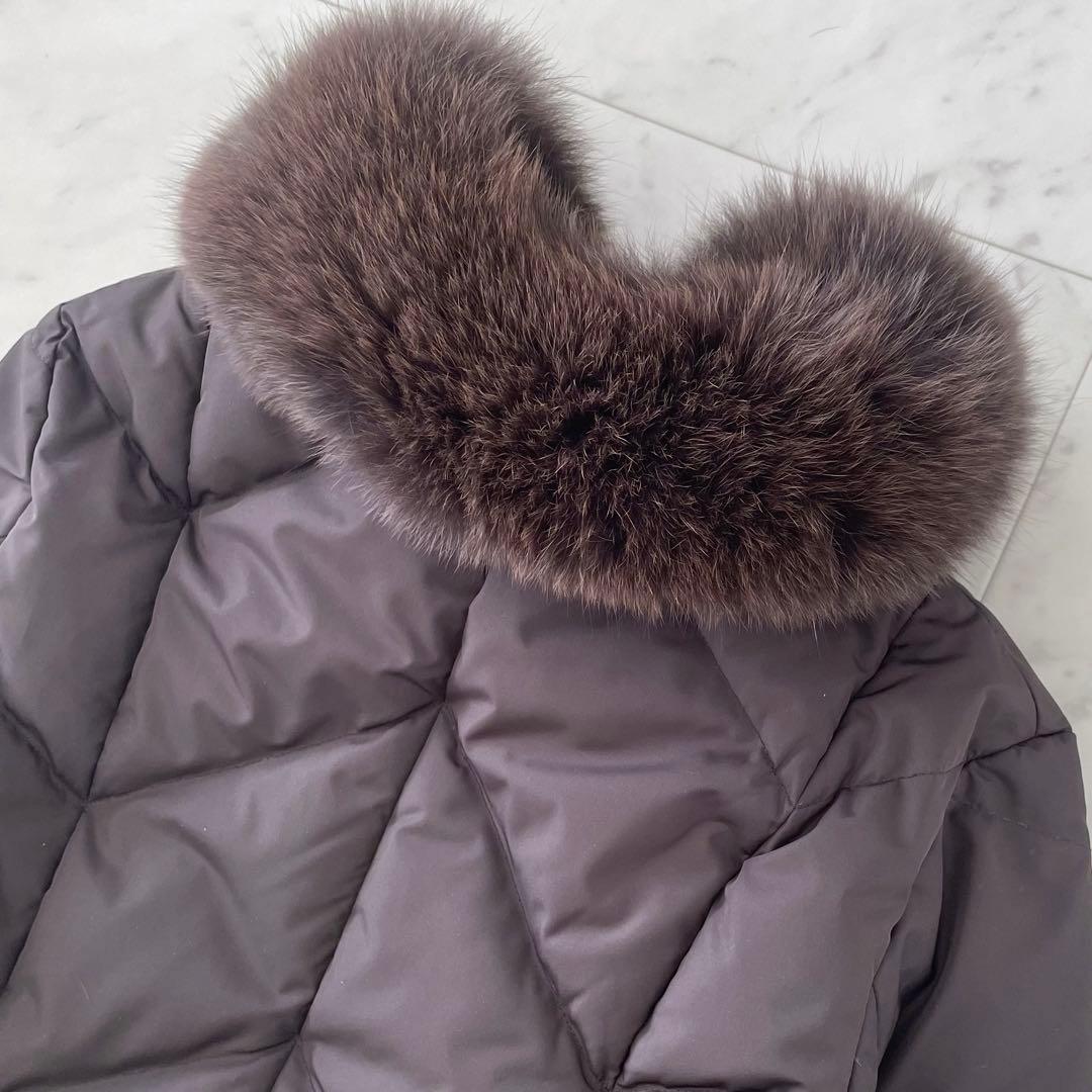 23区 ショートダウンジャケット ブラウン フォックスファー