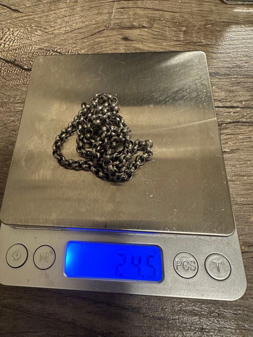 シルバー925ネックレス ロールチェーン幅約4.5mm長さ約47cm