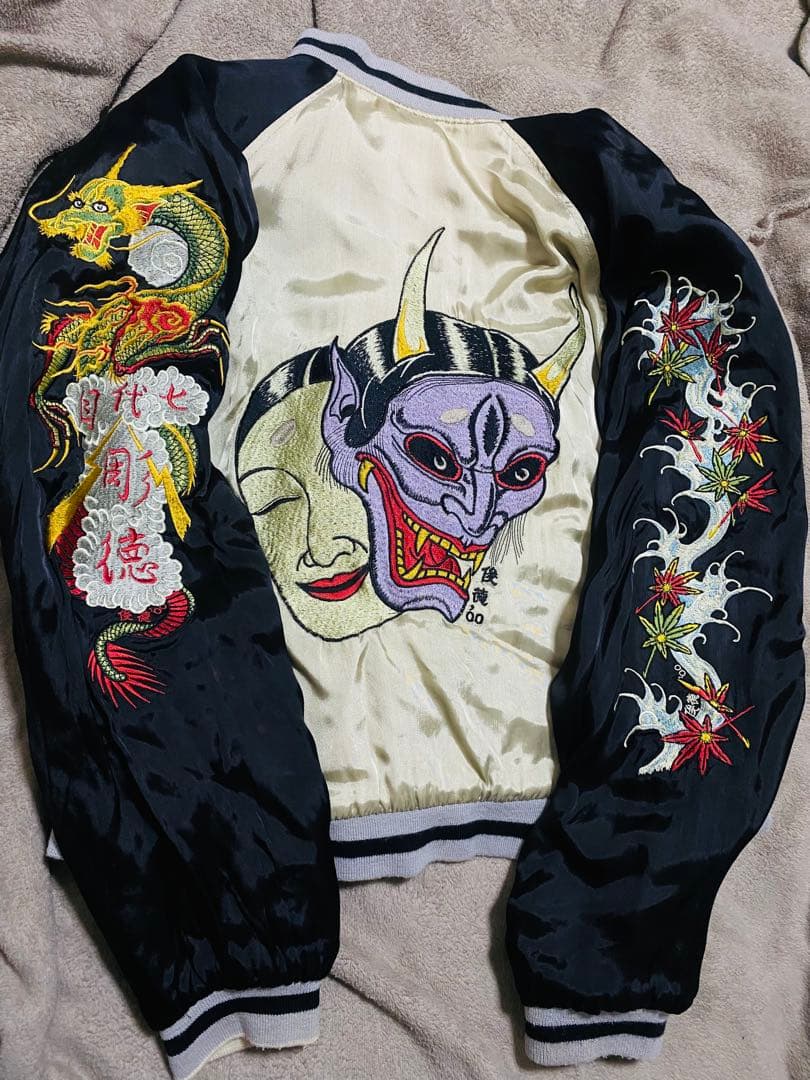 Back street crawler 2面使 限定龍 スカル スカジャン 別珍