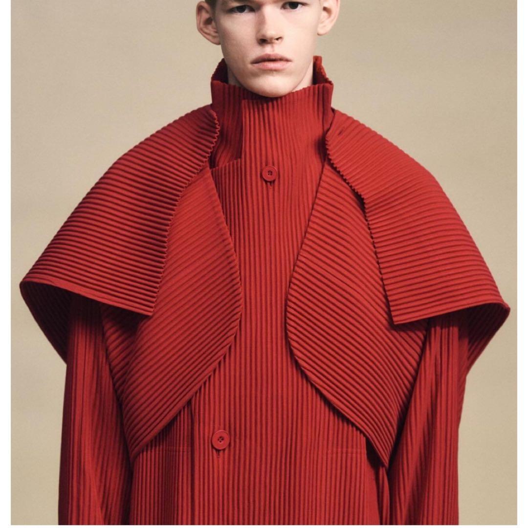 新品 未使用✨26SS オムプリッセ イッセイミヤケ　サイズ３　レッド