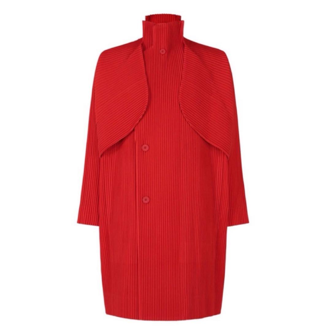 新品 未使用✨26SS オムプリッセ イッセイミヤケ　サイズ３　レッド