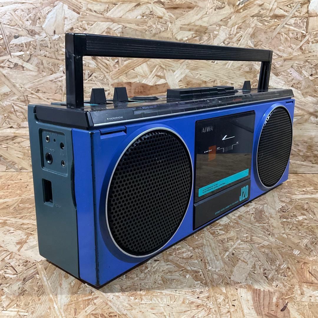 AIWA CS-J20 青 ラジカセ　AM・FM受信OK レトロ ジャンク