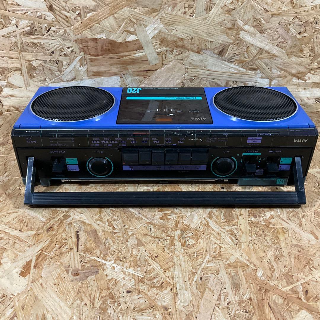 AIWA CS-J20 青 ラジカセ　AM・FM受信OK レトロ ジャンク