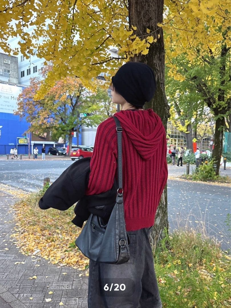 トップス RADIANT ribknit zip damage hoodie