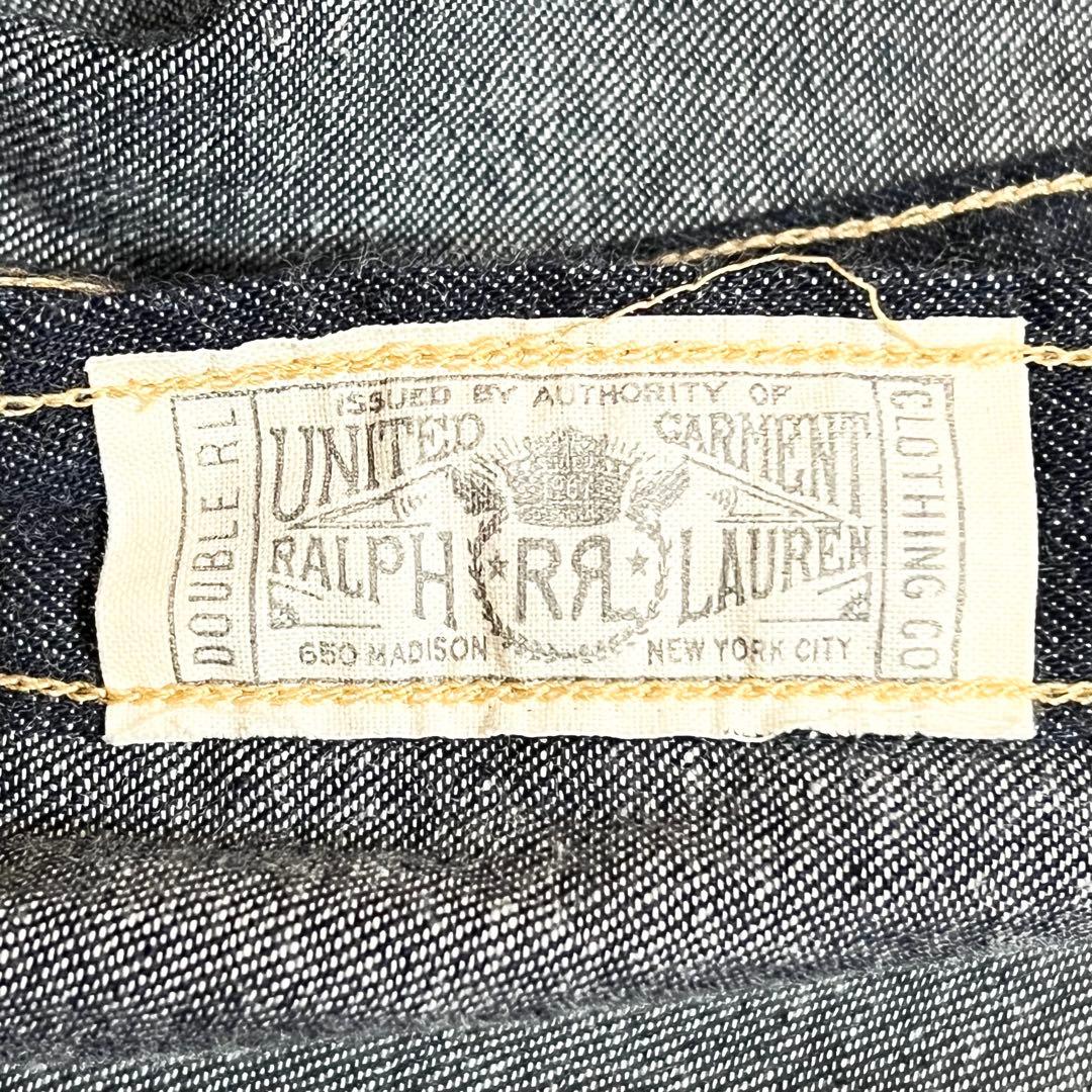 【美品】RRL コンチョボタン デニムウエスタンシャツ