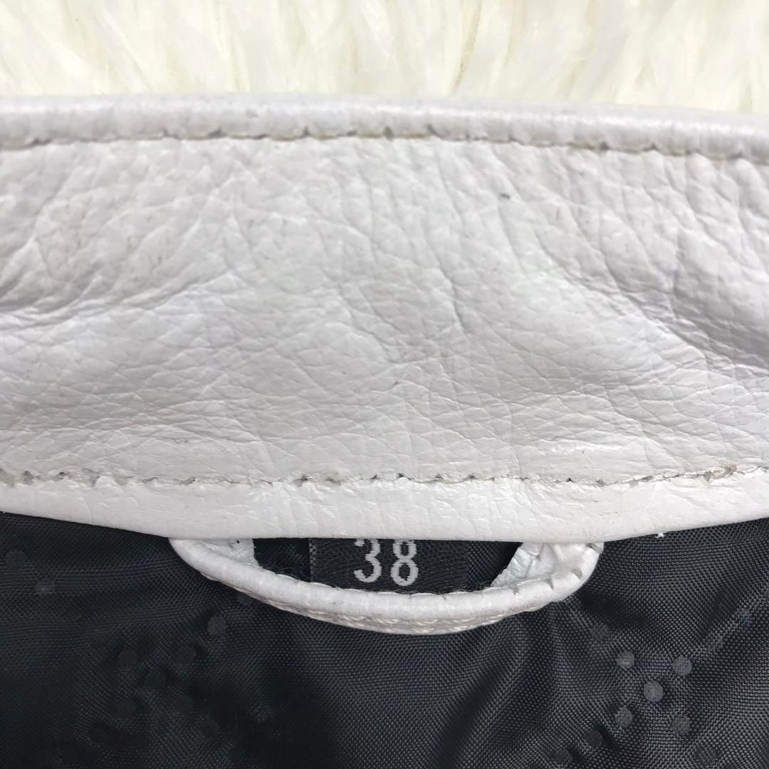 Freedom ライダースジャケット バッファローレザー 水牛革ジャン ホワイト