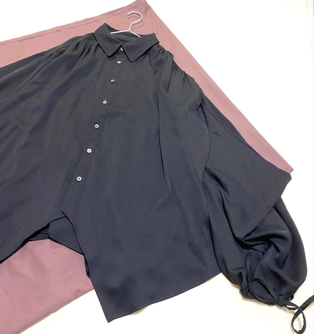 NOT CONVENTIONAL オーバーサイズシャツ　きものシャツ　黒　美品