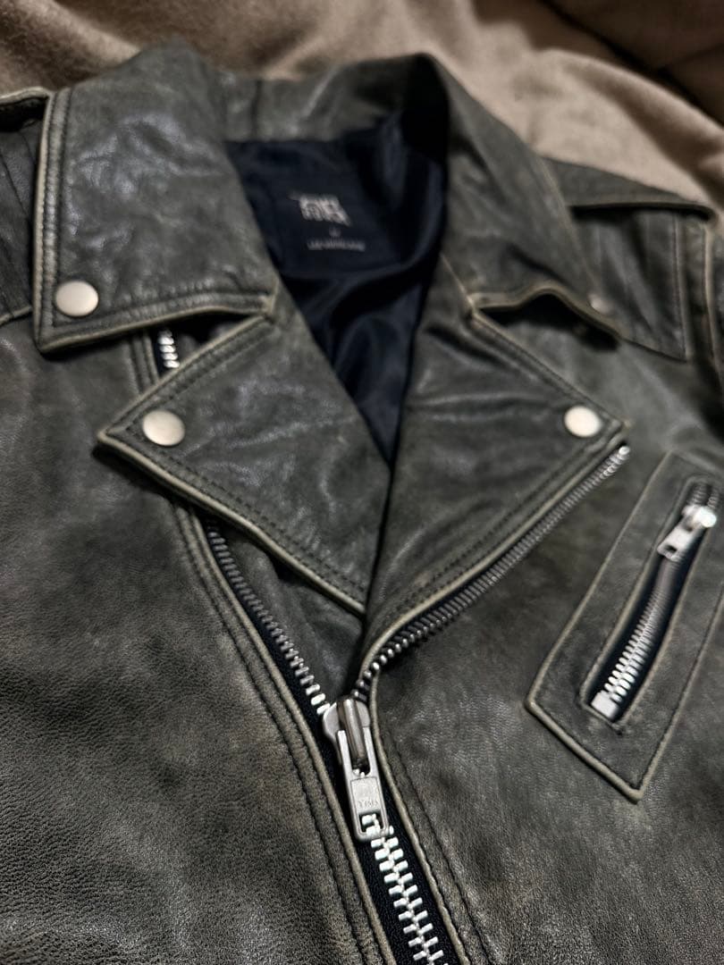 美品 206 HOMME グレー 限定 ヤギ革 レザーダブルライダースジャケット