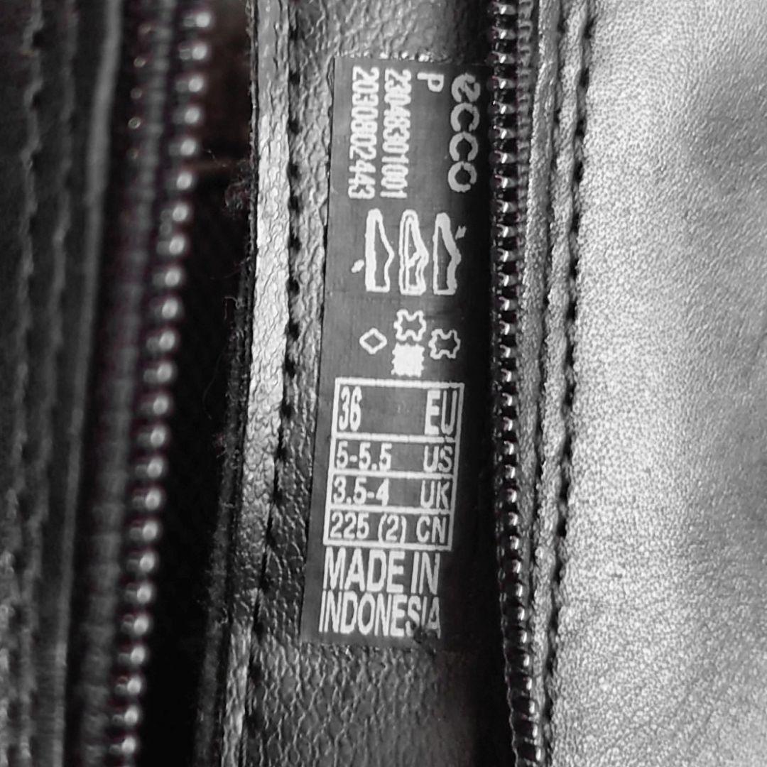 美品 エコー スカルプテッド 45 アンクルブーツ サイドジップ ブラック 本革