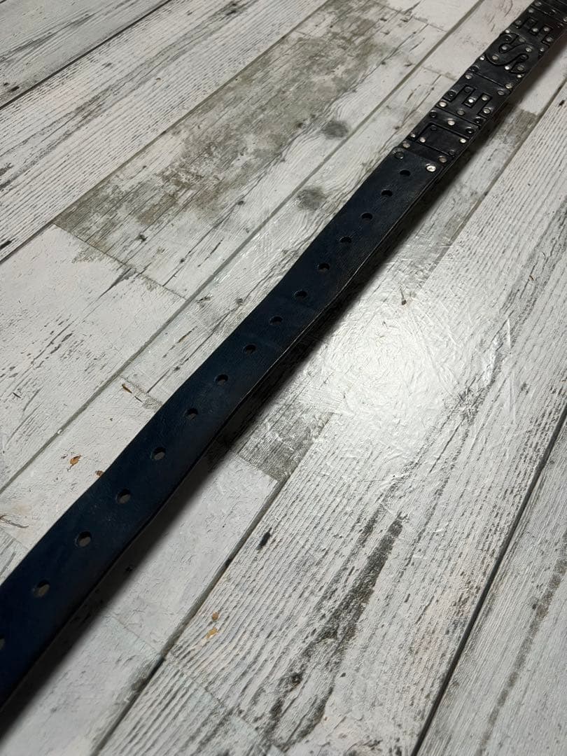 極限定 DIESEL ベルト スタッズ レザー 牛革 希少 黒 銀 新品未使用