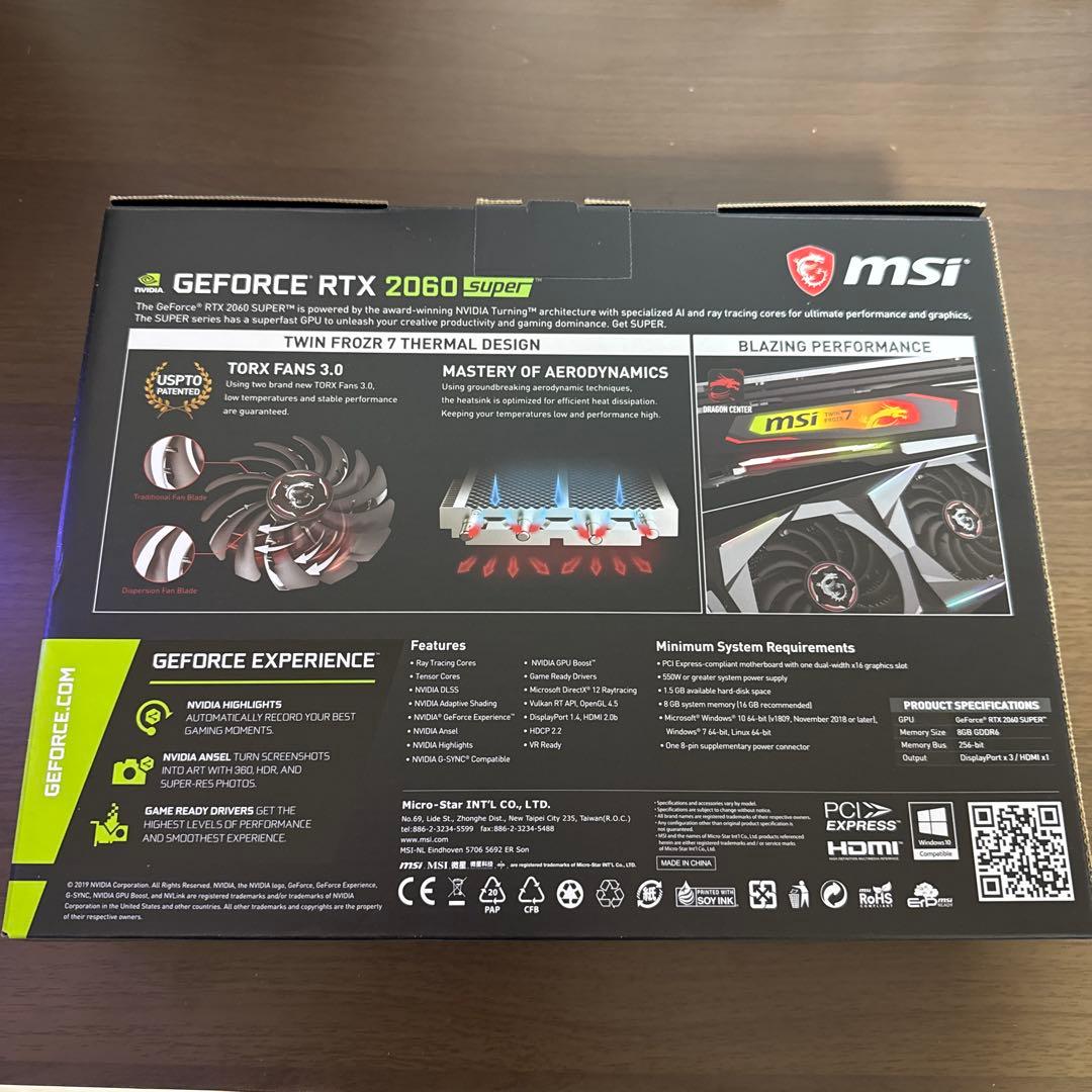 グラフィックボード・グラボ・ビデオカード MSI GeForce RTX 2060 Super GAMING X