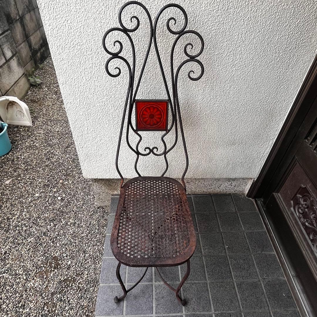 フランスアンティーク，アイアンチェアー