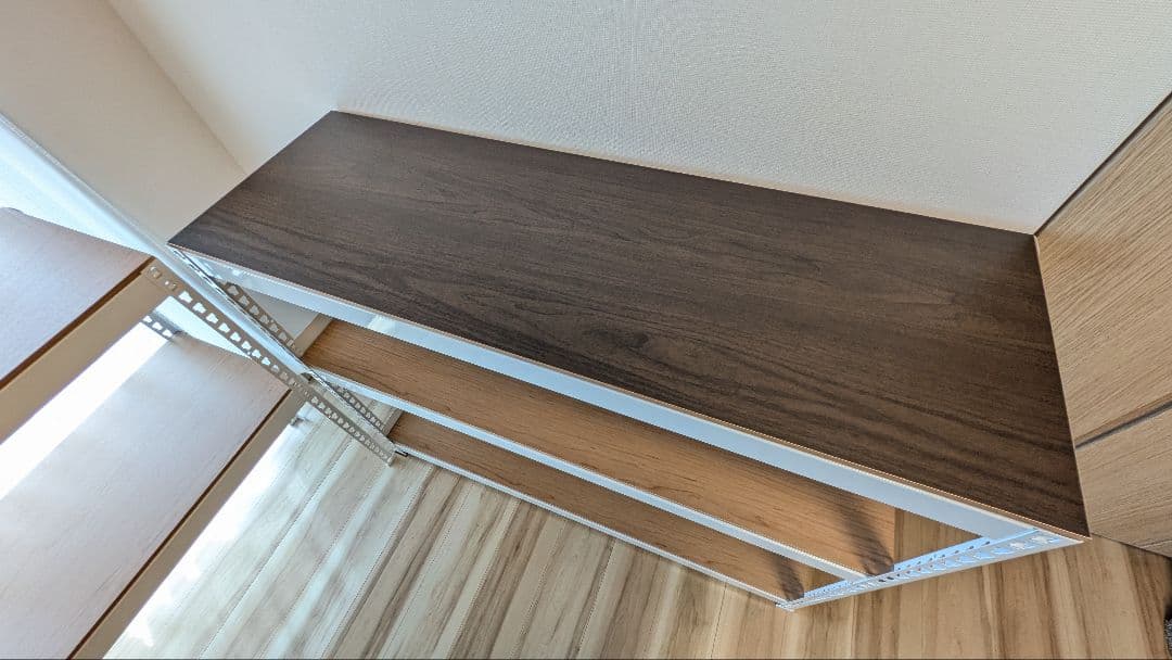 【引越し！急募！】スチールラック 5段 ホワイト/ブラウン