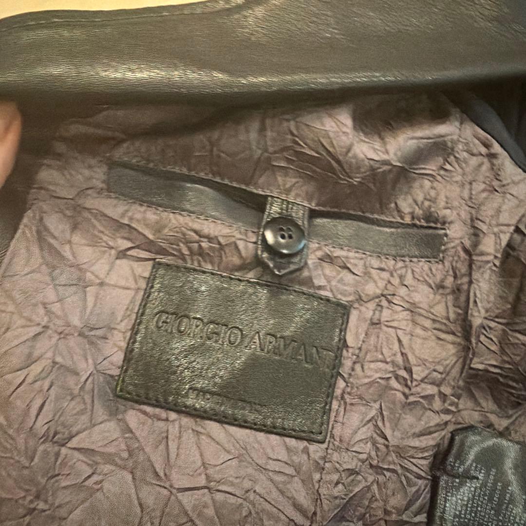 【新品】GIORGIO ARMANI 黒タグ レザーテーラードジャケット