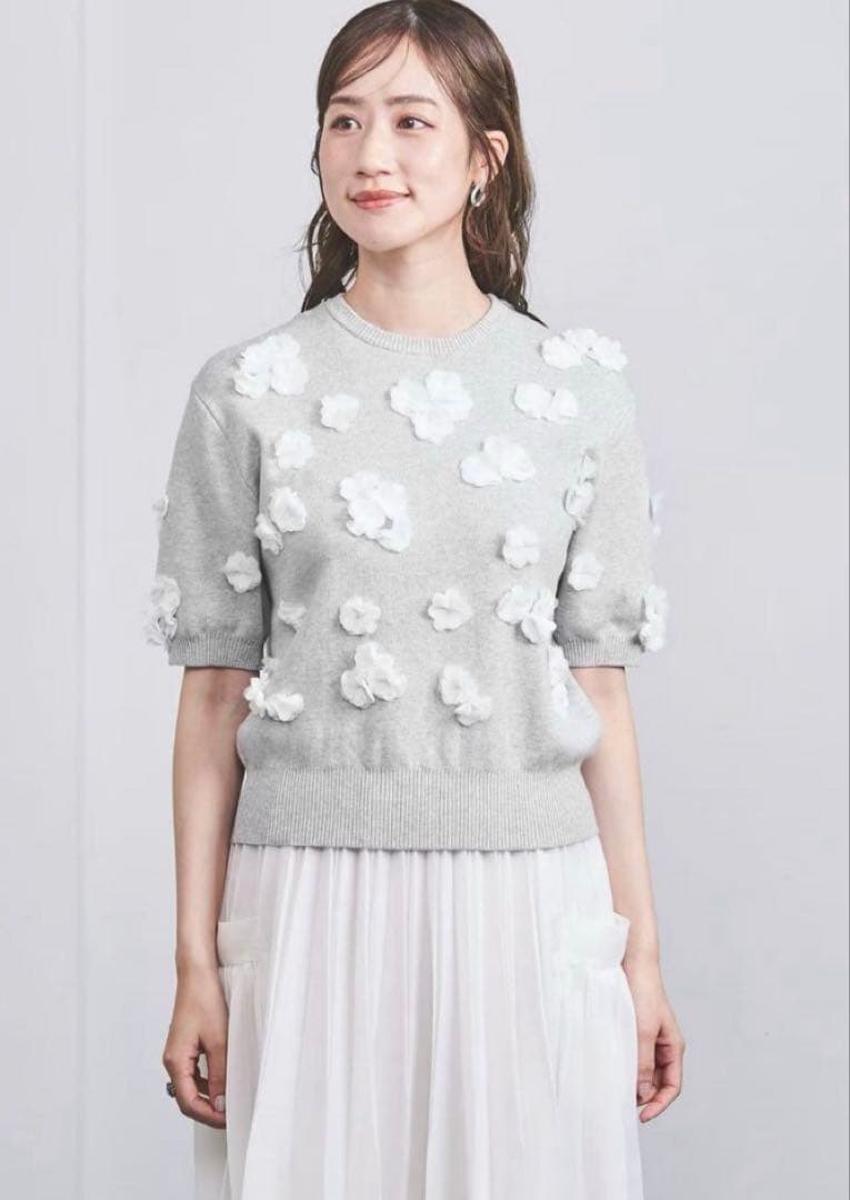 3D フラワーモチーフ ショートスリーブ ニット ユナイテッドアローズ