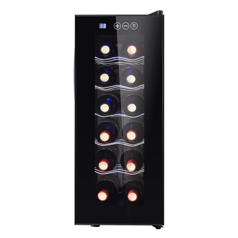 家庭用ワインセラー 12本収納 コンパクト 静音 ペルチェ式 LED ブラック