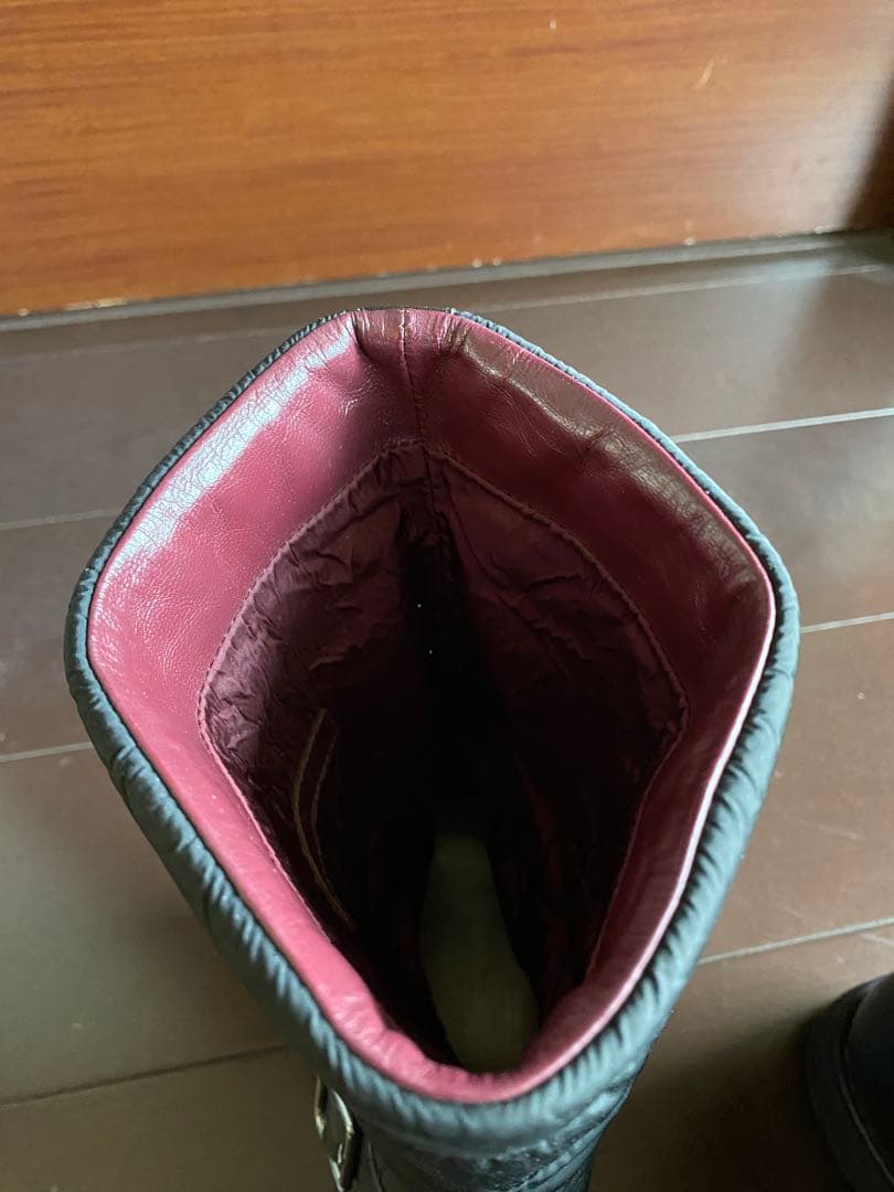 CHANEL キルティングエンジニアブーツ　ブラック　23.5cm