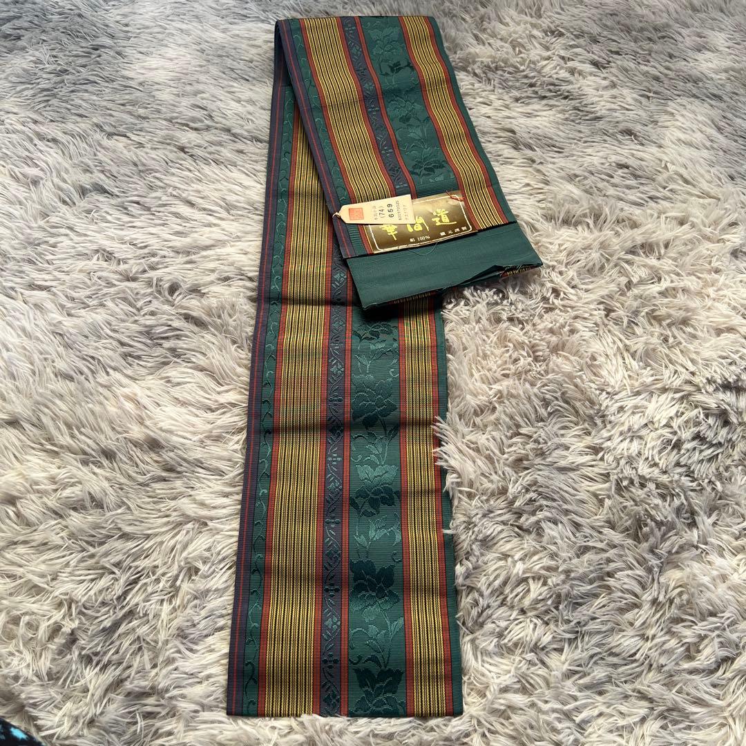 Maakii 有松絞り浴衣半幅帯セット　朝顔　本場筑前博多織　絹　綿　有松