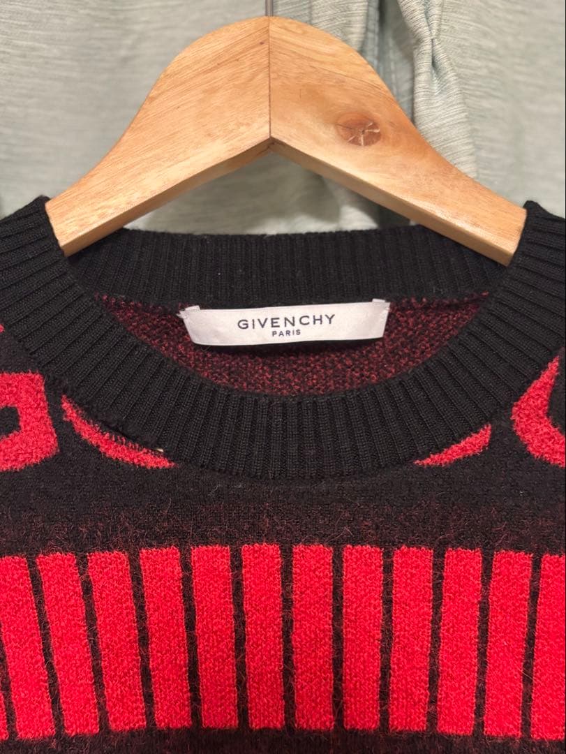 極美品！GIVENCHY 総柄　ロゴニット　ウール　セーター　ジバンシー　モヘア