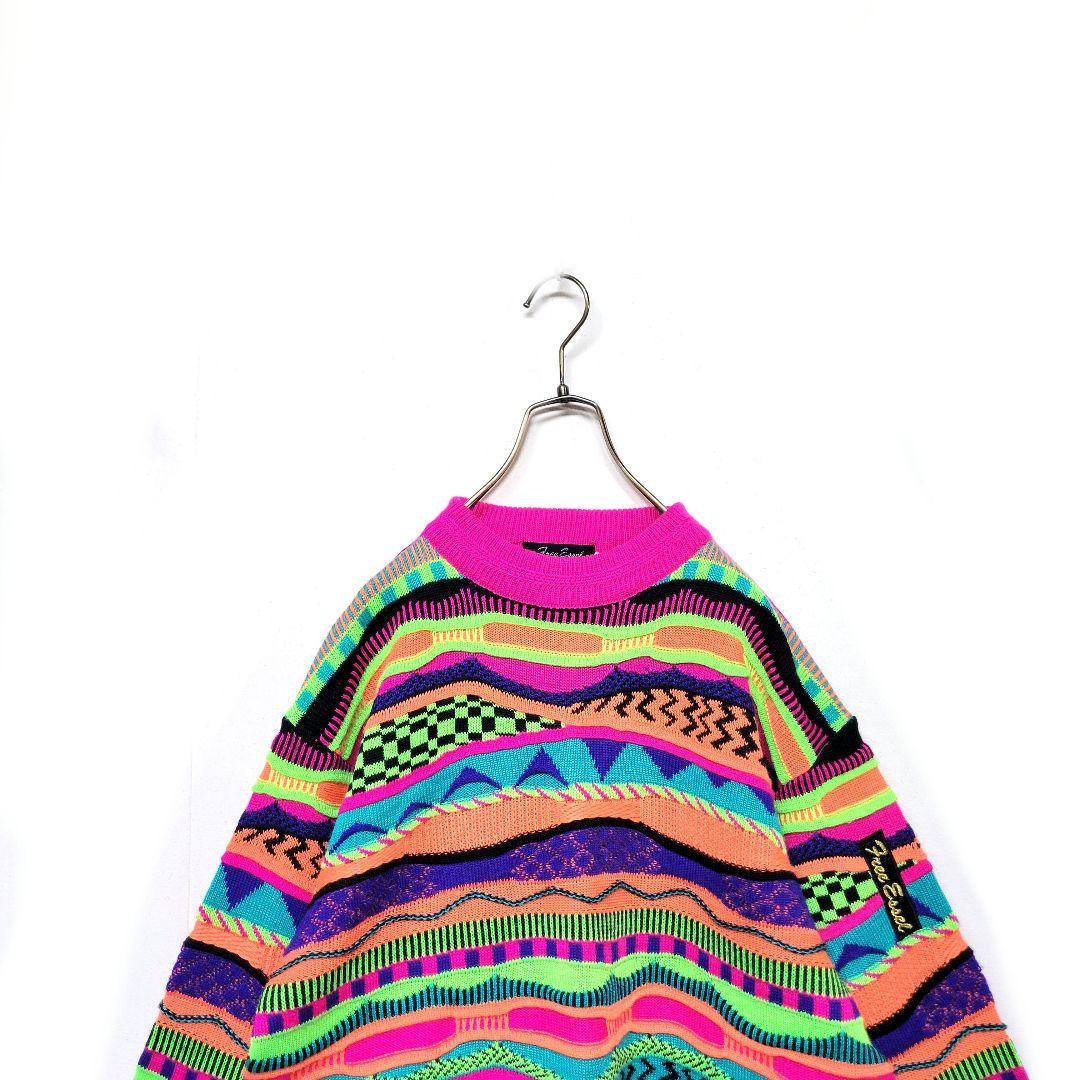【美品】80's vintage Free Essel Japana 3Dニット