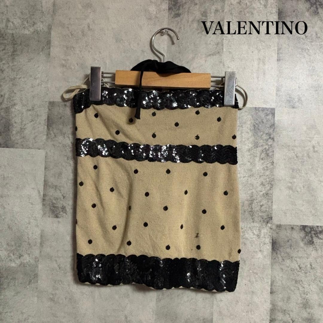 VALENTINO スパンコール　ニット　キャミソール　ホルターネック M191