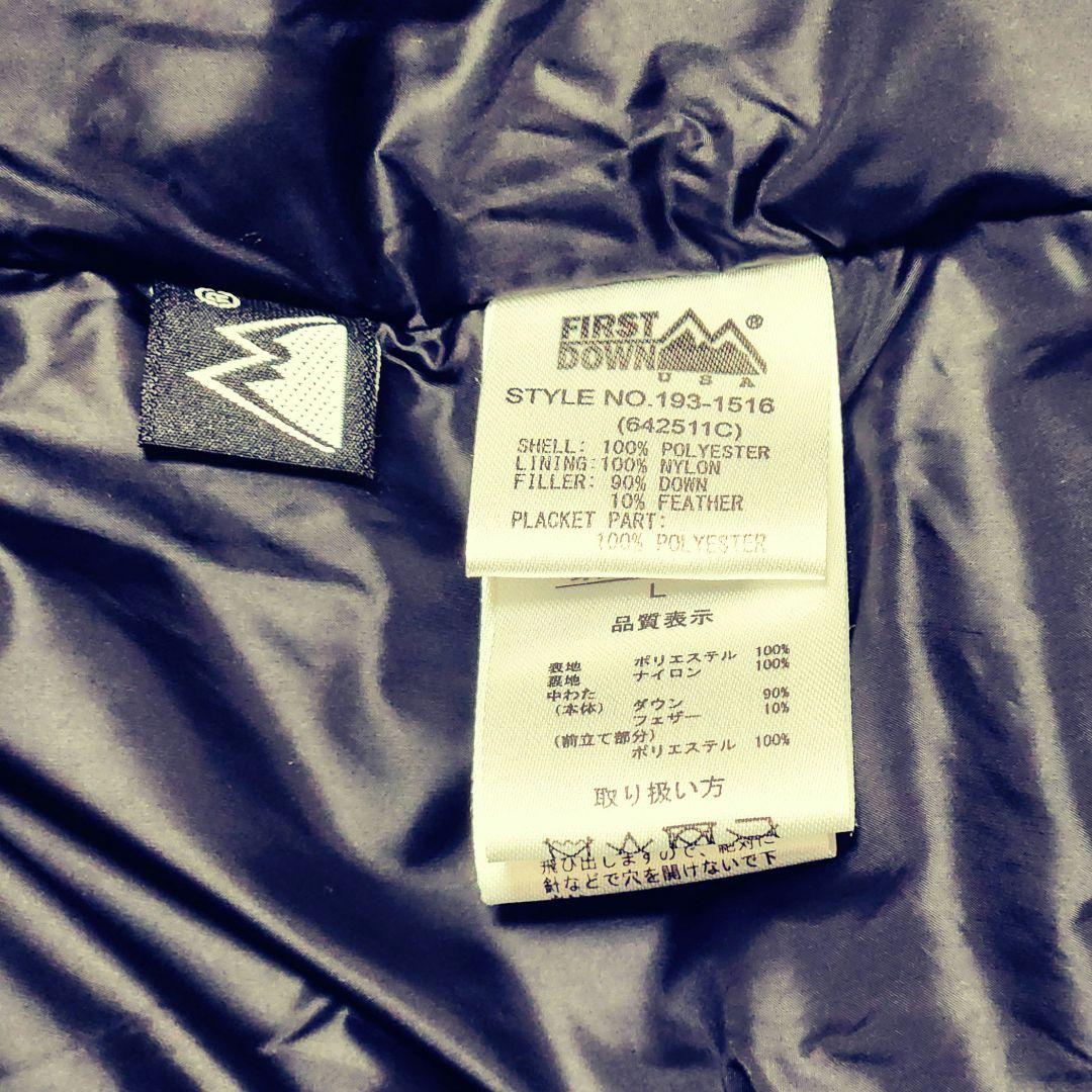 FIRST DOWN　ダウンジャケット　オリーブグリーン/ブラック　L　オマケ付