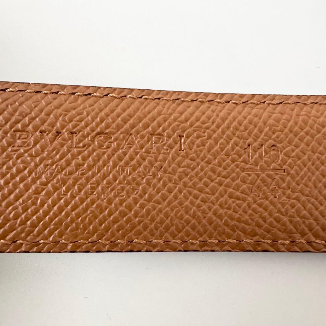 【極美品】BVLGARI　ベルト　シルバーバックル　レザー　ブラック