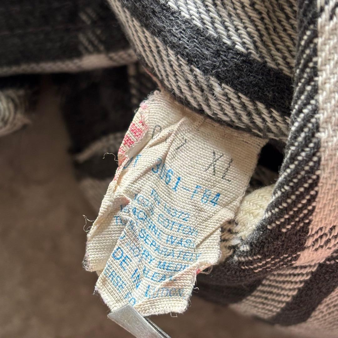 配色最高70s80s FIVE BROTHERファイブブラザー ネルシャツ 白黒