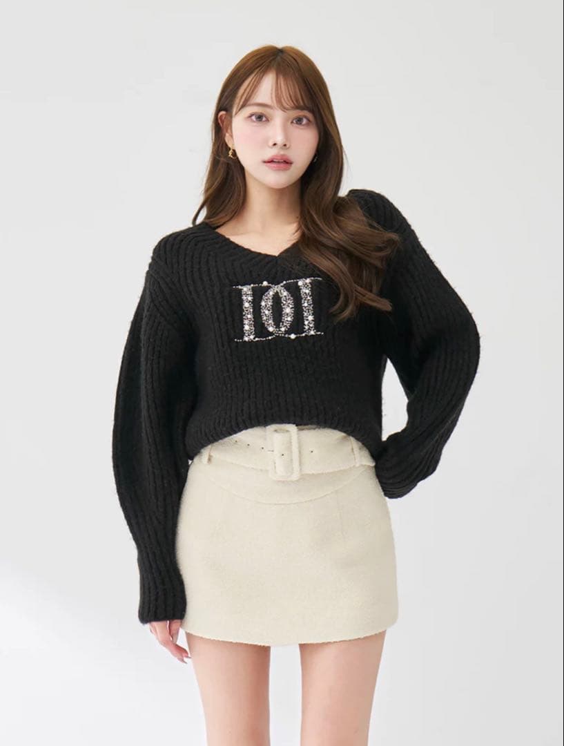 新品未開封.Darich ファンシービーズDDロゴボリュームニットトップス