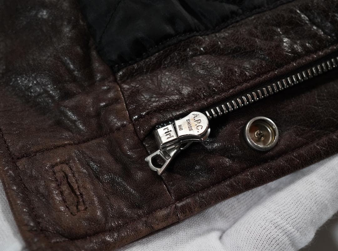 00s A.P.C. ラムレザー ジャケット 羊革 イーストバイウエスト XS
