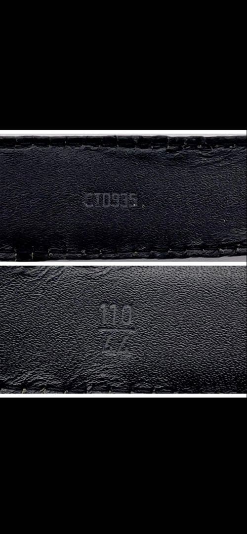 ルイヴィトン サンチュール レザーべルト ゴールドバックル　黒　110 44